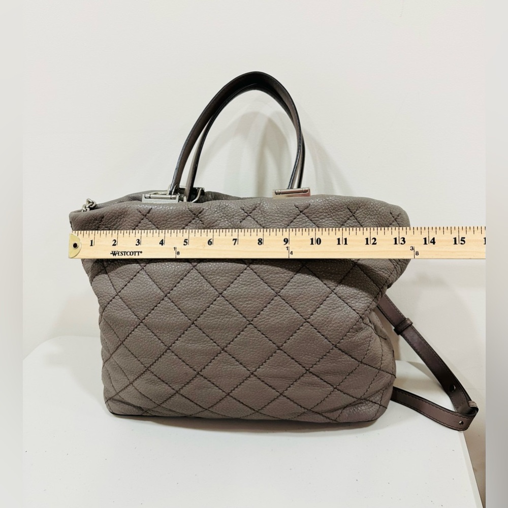 Michael Michael Kors Grey Quilted Leather Large Loni East West Top Handle Bag - Picture 6 of 15
